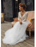 V Neck Sparkle Elegant Lace Wedding Dress